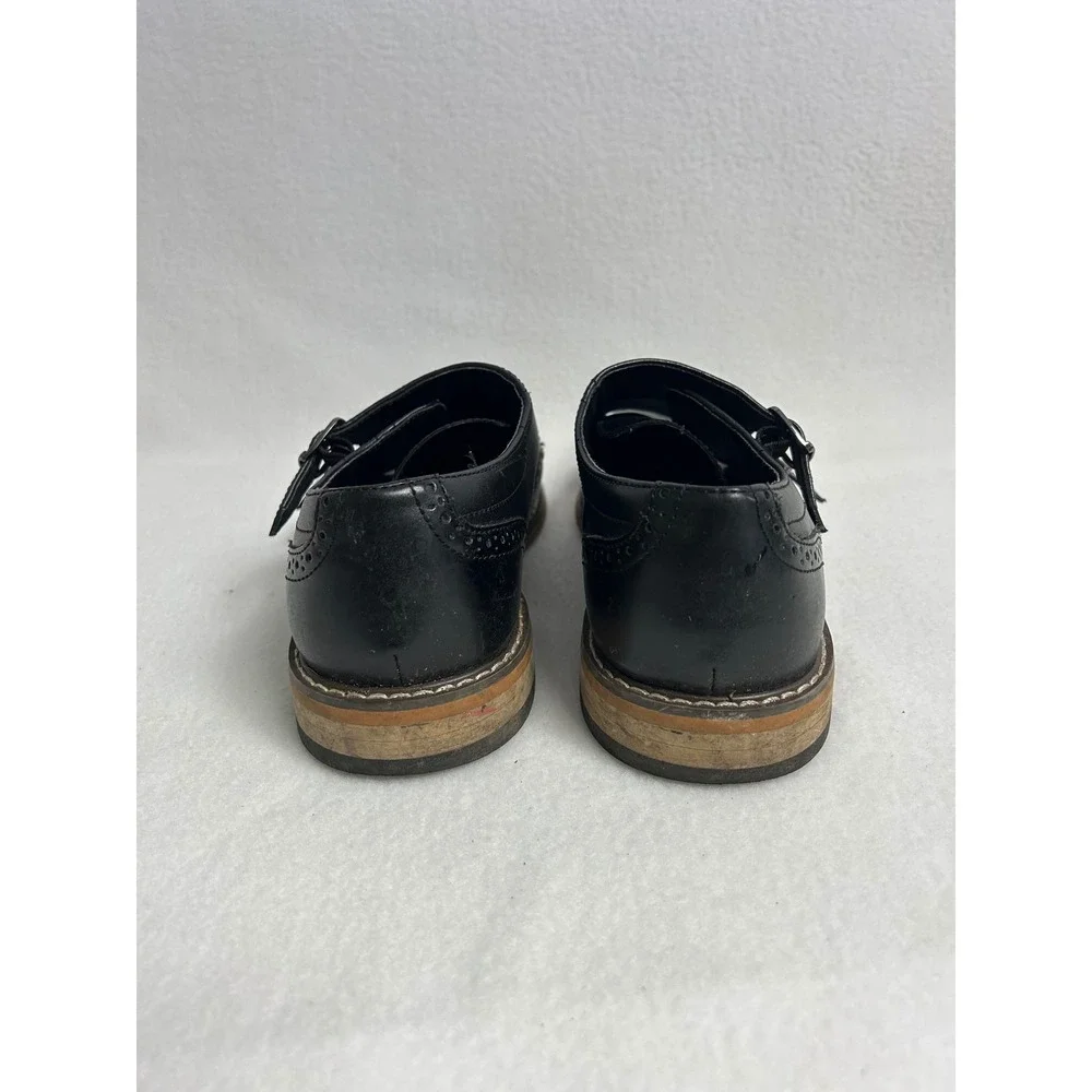 Dark Academia Bar III Mens 8M Black Jesse Double Monk Strap‎ Brogue Dress Shoes